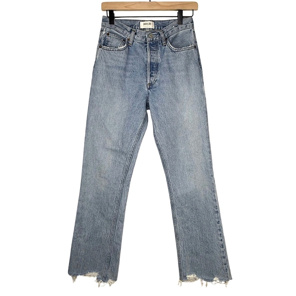 AGOLDE Relaxed Boot Light Wash Distressed Jeans A180B-1206 Size 24